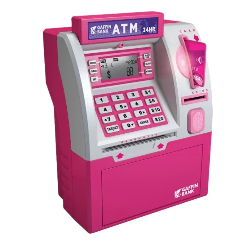 Children ATM Automatic Deposit Teller Machine Toy Smart Password Swipe Card Saving Box Kids Electronic Piggy Bank Christmas Gift