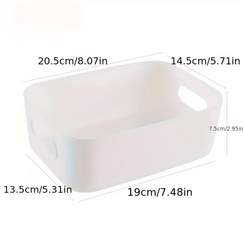 5pcs Stackable Storage Box Set,Rectangular Plastic Organizer Containers,Durable, Reusable,for Kitchen,Bathroom,Dorm Essentials