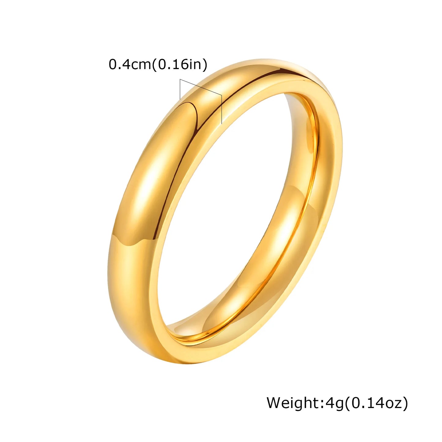 Gold Color Wedding Band Engagement Stainless steel Ring for Women Men US Sizes 4 5 6 7 8 9 10 11 12 13 14 15 Free Shipping