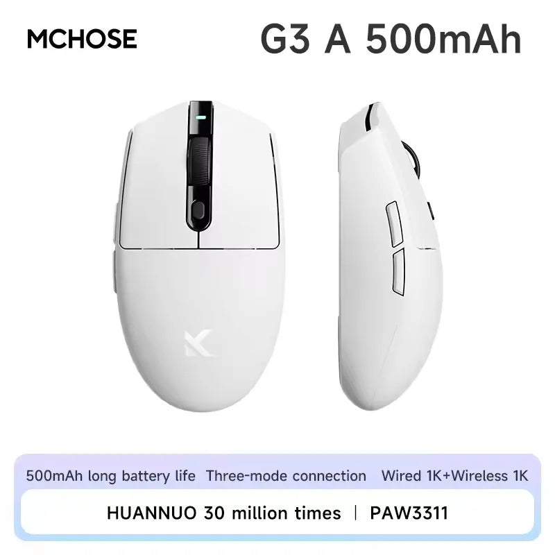 MCHOSE G3 V2 Pro Gaming Mouse Wireless Tri-mode PAW3395 800mAh Charging Lightweight Ergonomics Esports Mouse PC Office Accessori