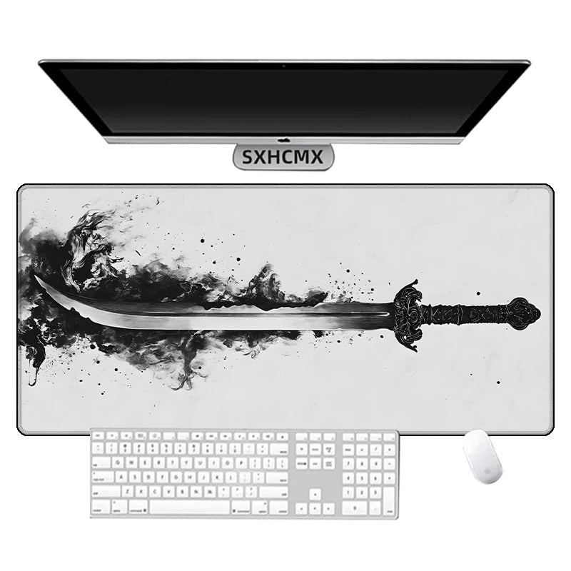 Japanese Katana Mouse Pad Large Computer Office Game Table Mats New XXL Rubber Anti-slip Gaming Keyboard Mousepad Long Desk Pads