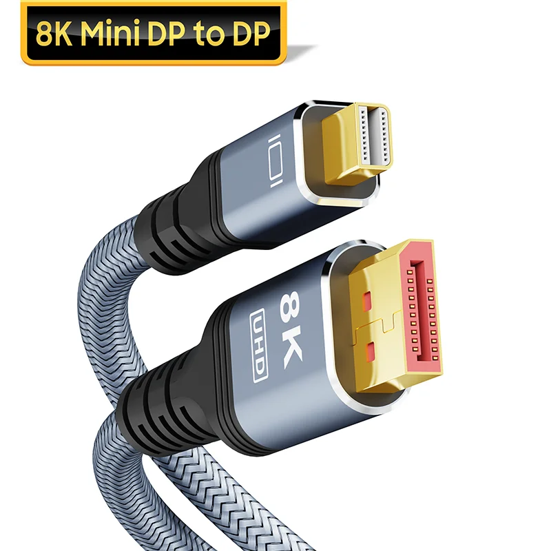 Vothoon Displayport 1.4 Cable 8K 60Hz Mini DP to DP Cable 4K Ultra HD Video Audio Cable for Laptop TV Xbox Projector Monitor