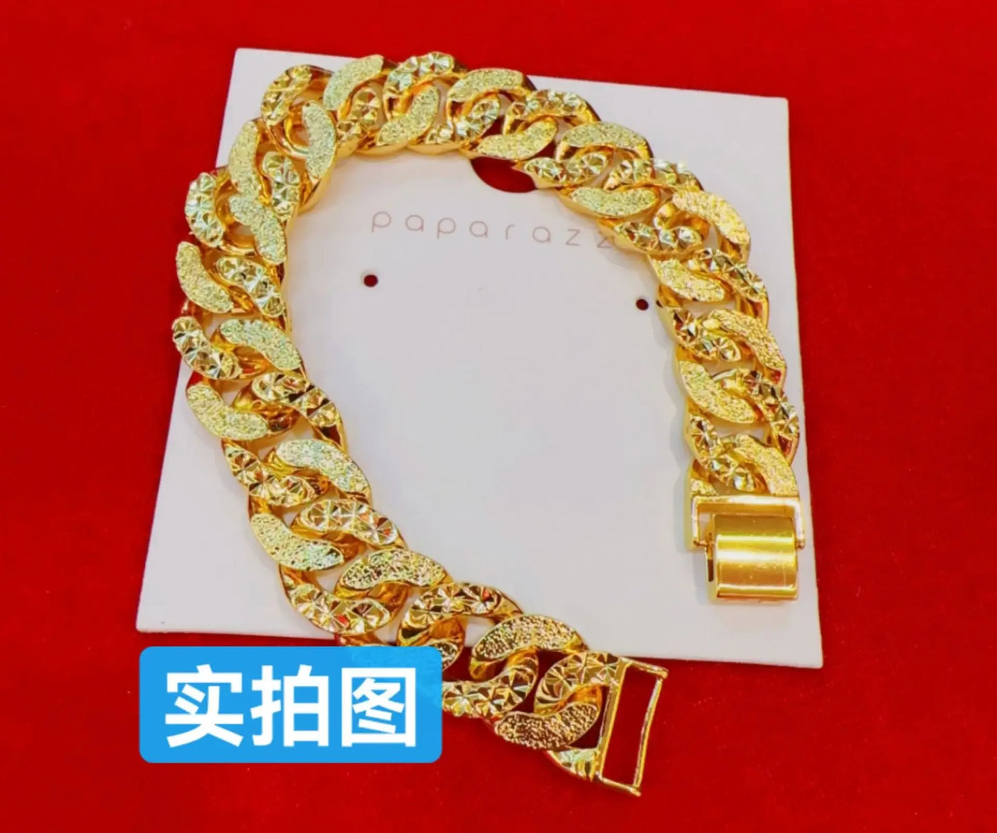 Mens and womens AU750 gold bracelet 18k boss bracelet domineering chain high quality free shipping with certificate