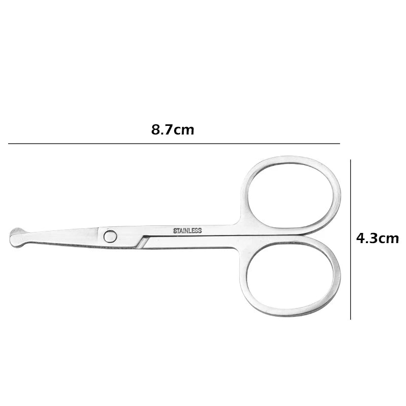 Multifunctional Stainless Steel Nose Hair Cut Round Head Small Scissors Manual Eyebrow Trimming Beard Scissors Beauty Tool