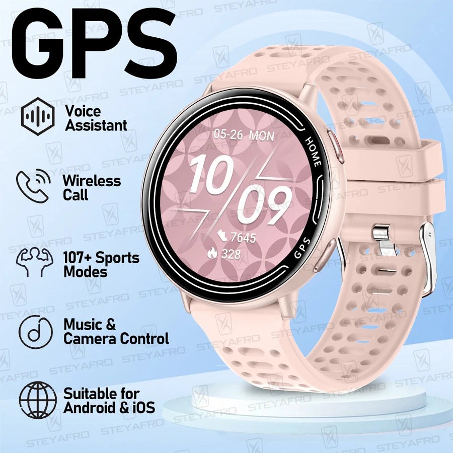 Smart Watch for Men Women Built-in GPS Fitness Watch with BT Calls 100+ Sport Modes IP68 Waterproof Smartwatch for Android iOS