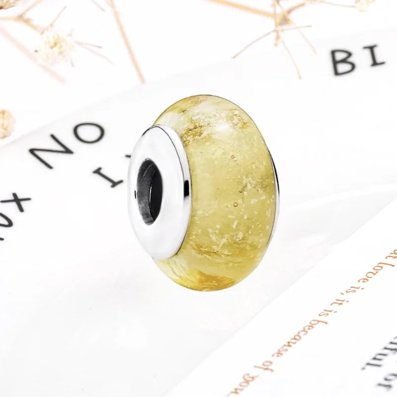 New Fine Murano Glass Series Charm Pink Red Black Green White Blue Bead Fit Original Bracelet Accessories DIY Women Jewelry Gift