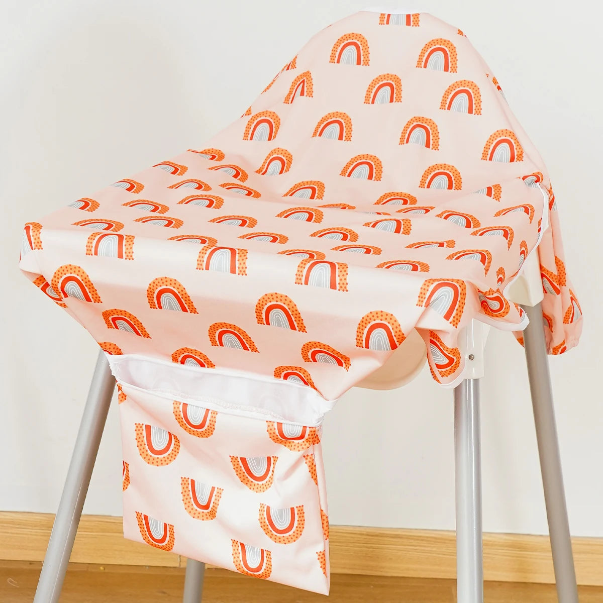 Elinfant Long Sleeve Coverall Baby Feeding Bibs ,Towel Burp Apron Waterproof Popular Print Baby Highchair Feeding Cover