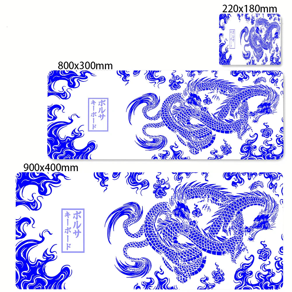 80x30cm Lock Edge Keyboard Pads Large Office Non-Slip Computer Mouse Pad Japanese Art Dragon Deskmat Gamer Custom Home Mousepad