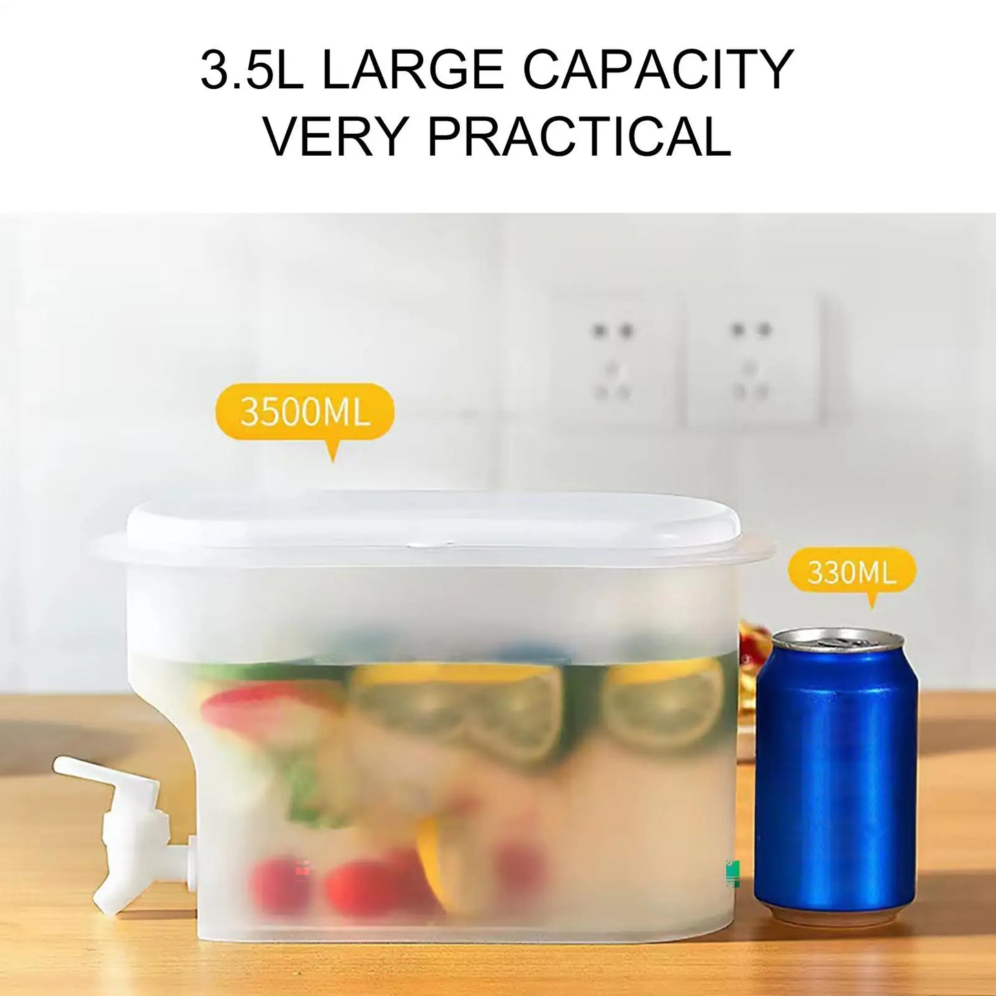 2.8L Cold Water Jug Large Capacity Cold Kettle with Faucet Beverage Dispenser Refrigerator Water Container For Summer Party