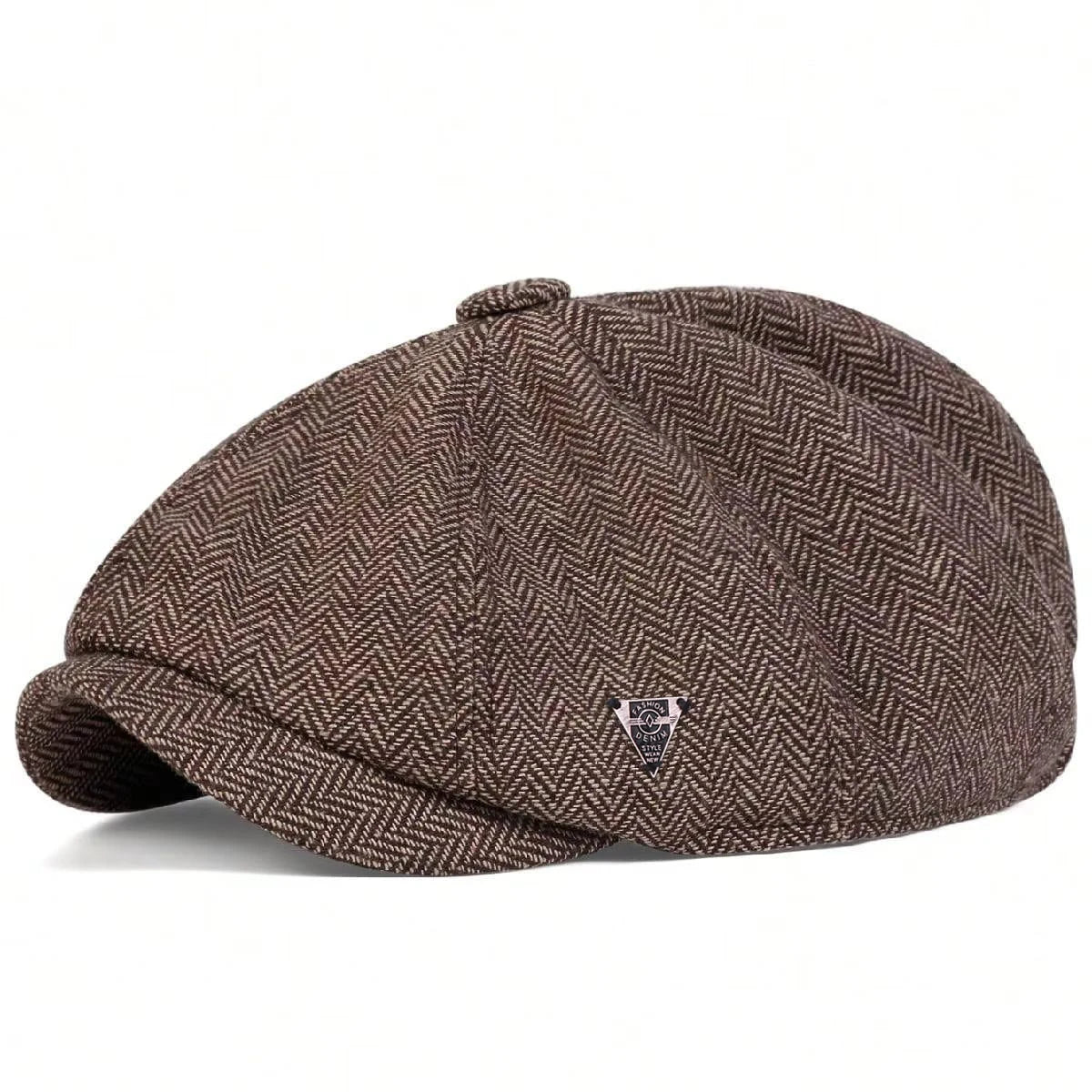 Unisex FASHION DENIM Letter Label Herringbone Newsboy Caps Men British Painters Hats Spring and Autumn Berets Hip Hop Berets