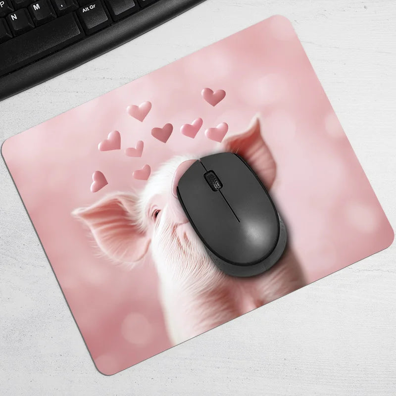 The cute pink pig mouse pad with anti-slip rubber is suitable for office and home use. It is a high-quality computer accessory