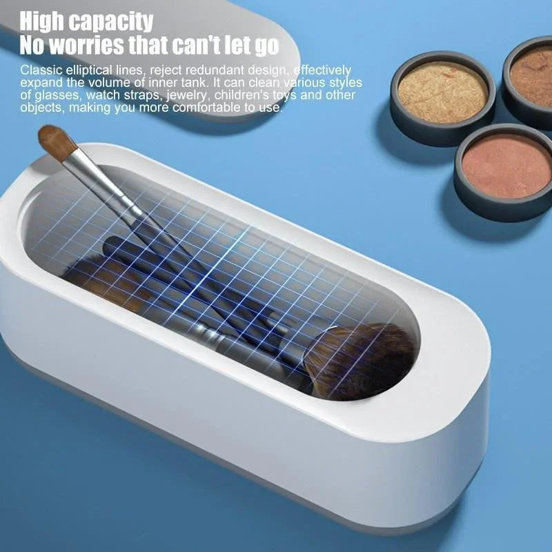 Household Cleaning Machine Mini Vibration Wash Cleaner Portable Ring Cleaner for Necklaces Glasses Watch (without Battery)