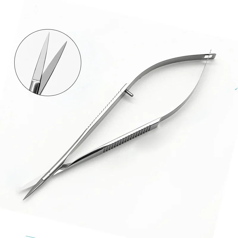 1pc Professional Nail Dead Skin Remover Stainless Steel Eyebrow Scissors Durable Curved Cross-Tail Design Nail Care Beauty Tools