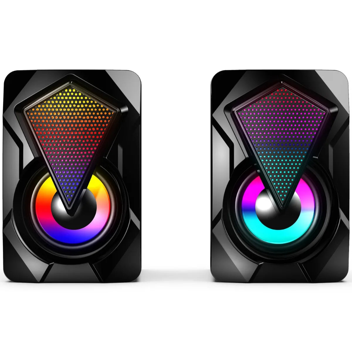 New X2 computer speaker, illuminated desktop laptop, multimedia mini wired RGB speaker