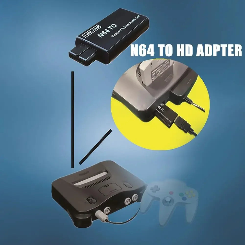 1080P N64 to HDMI-compatible Converter Game Adapter Plug and Play HD Adapter For Gamecube Console For N64/SNES/NGC Accessories