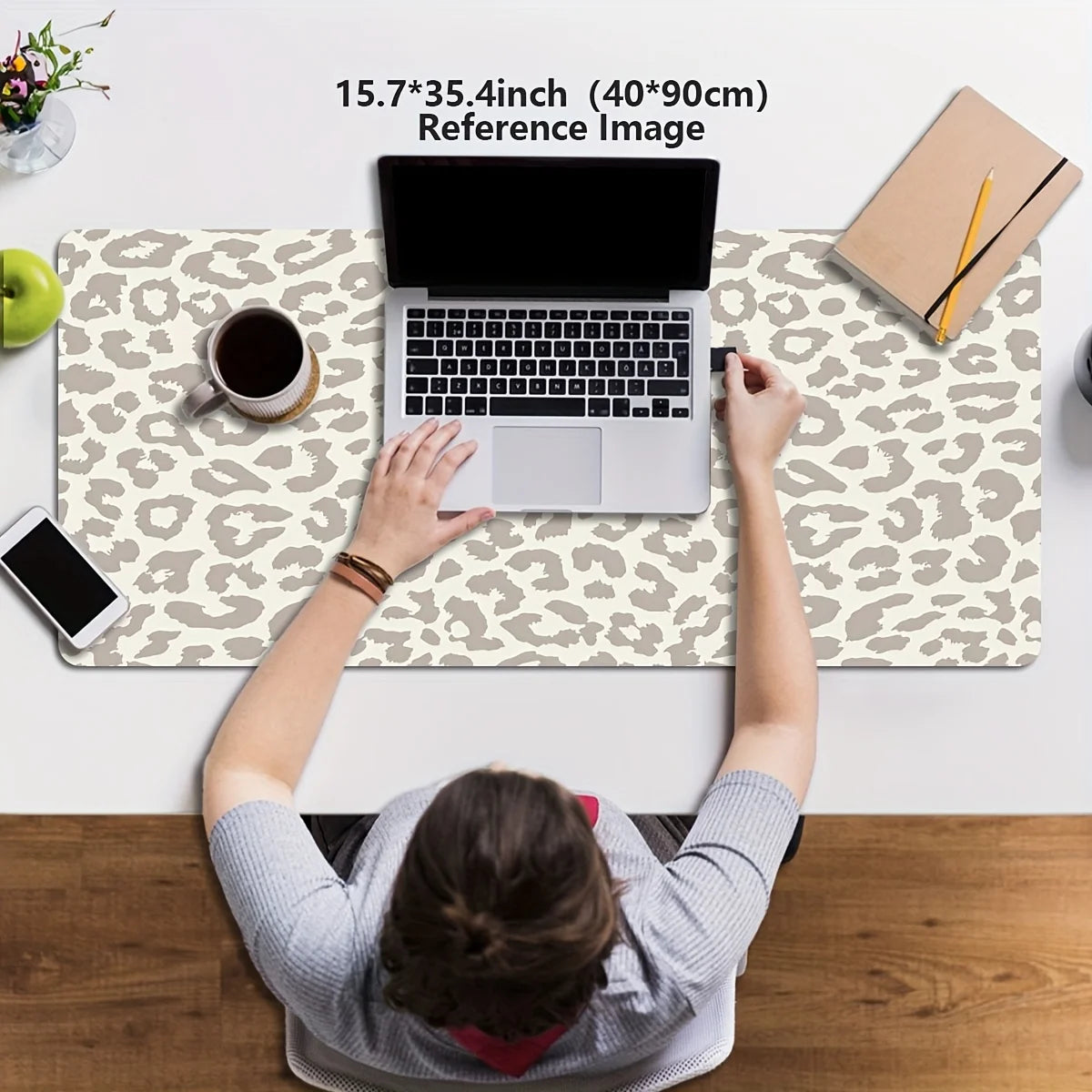 XL/XXL Computer Keyboard and Mouse Pad Beige Brown Leopard Office Home Gaming Setup Gaming Desk Accessories Carpet Mouse Mat