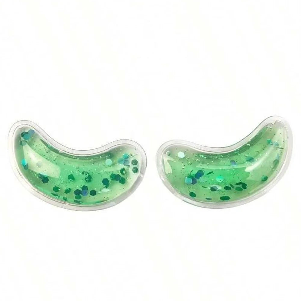 1 Pair Reusable Gel Eye Mask Ice Feel Sequin Gel Eye Patches for Women SPA Eye Mask Cooling Sleep Mask & Soothing Compress