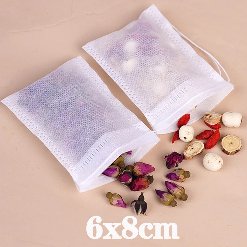 Disposable Cooking Filter Bags with Drawstring Non-Woven Fabric Bags for Straining Soup Oil and Herbal Residue Kitchen Essential