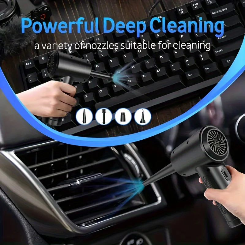 WirelessUSBRechargeable Air Duster - Powerful Compressed Air Blower,Applicable to Computers、Keyboard、Sofa and Car