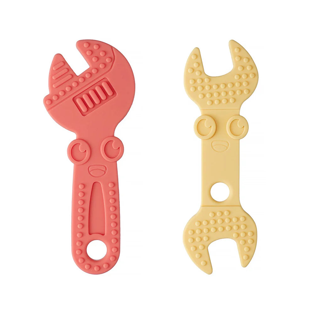 2Pcs Baby Silicone Teether Wrench Tools Baby Necklace Pendant Silicone Teether Baby Chewing Toy Kids Sensory Educational
