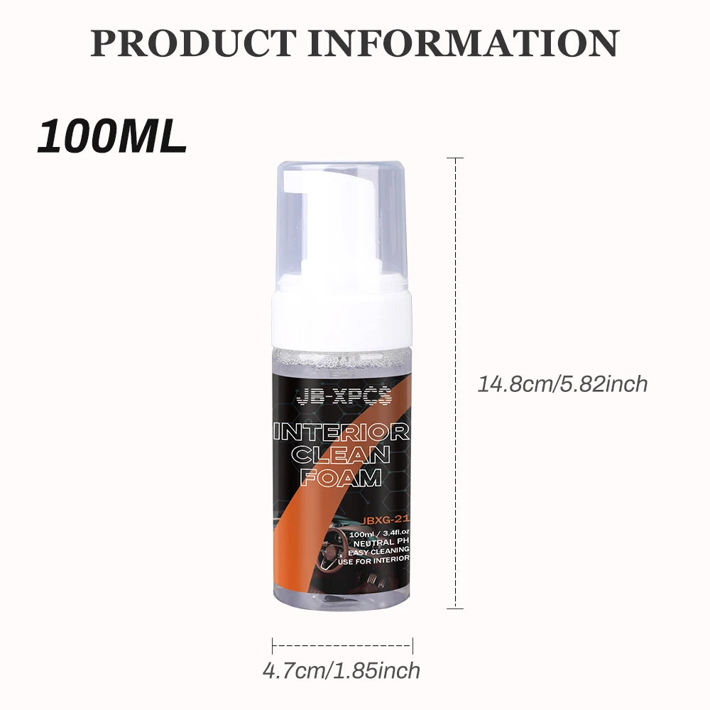 Car Interior Cleaning Interior Parts Dashboard Liquid Leather Finish Steering Wheel for Home Sofa Spray Foam Cleaner