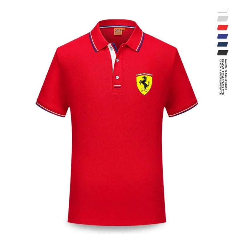 For Ferrari F430 Stradale 458 488 612 F12 High Quality F1 Racing Team Sport Training Short-sleeved Summer Men Women POLO T-shirt