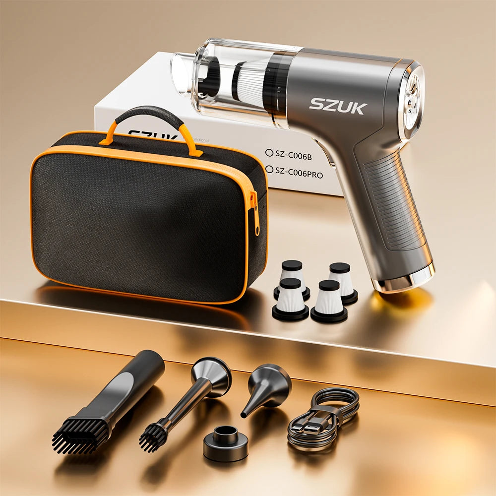 SZUK Mini Car Vacuum Cleaner 780000PA Powerful Cleaning Machine Strong Suction Handheld for Car Wireless Portable Home Appliance