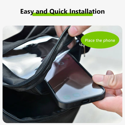 SEAMETAL Motorcycle Storage Bag Waterproof Oxford Cloth Hanging Storage Organizer with Transparent Pocket for Phone Navigation