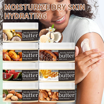 A variety of body butters for face and body moisturizing, hydrating, making the skin firm, smooth and elastic fragrance