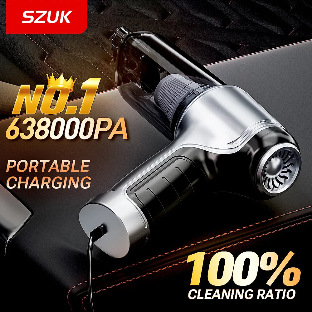 SZUK New 638000PA Car Vacuum Cleaner Powerful Mini Portable Vacuum Cleaner for Car Home Appliance Handheld Blower Car Cleaner
