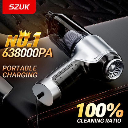 SZUK New 638000PA Car Vacuum Cleaner Powerful Mini Portable Vacuum Cleaner for Car Home Appliance Handheld Blower Car Cleaner