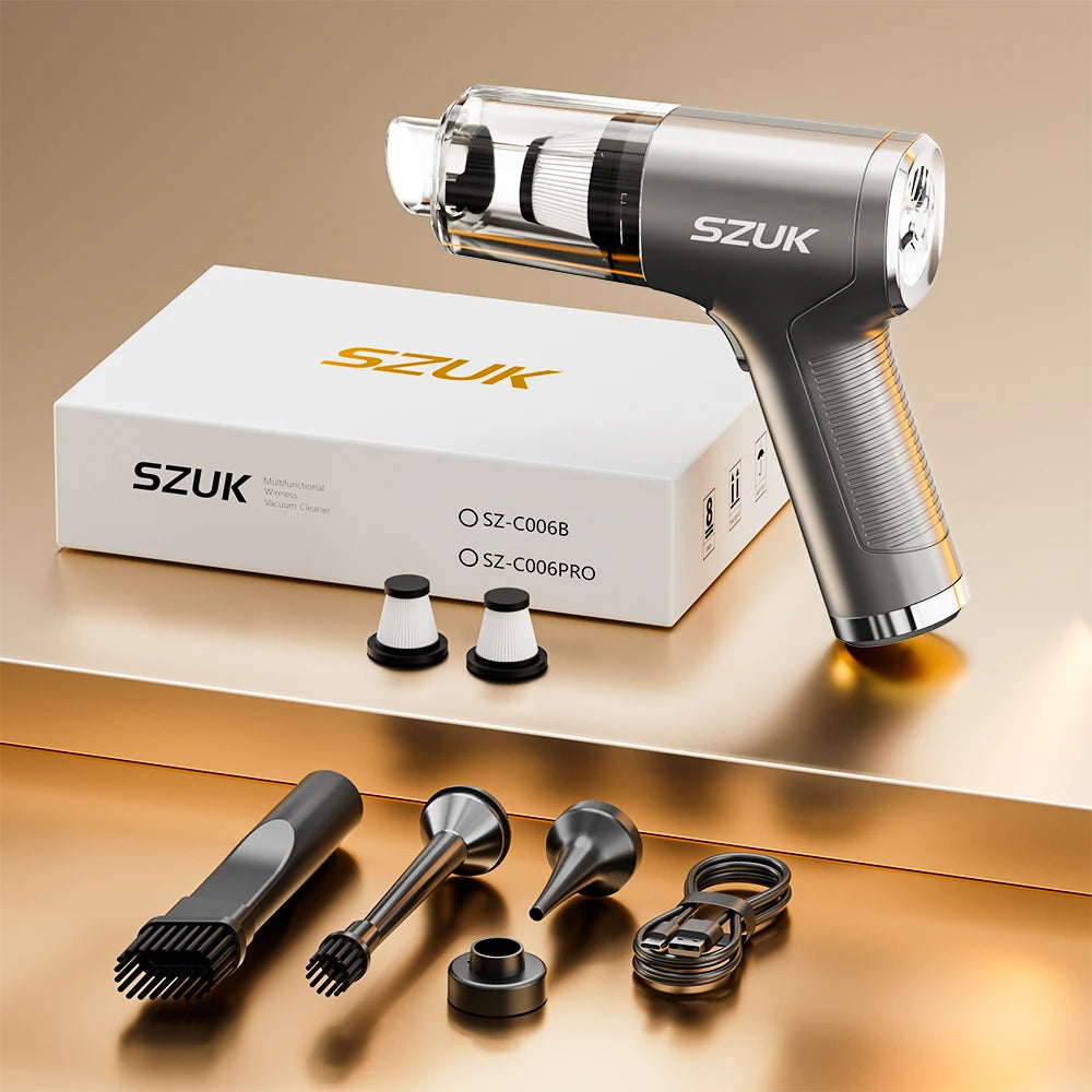 SZUK Mini Car Vacuum Cleaner 780000PA Powerful Cleaning Machine Strong Suction Handheld for Car Wireless Portable Home Appliance