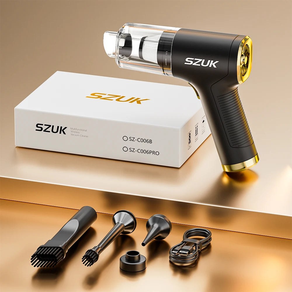 SZUK Mini Car Vacuum Cleaner 780000PA Powerful Cleaning Machine Strong Suction Handheld for Car Wireless Portable Home Appliance