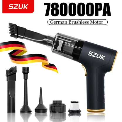 SZUK 780000PA Powerful Vacuum Cleaner Mini Cordless Portable Car Vacuum Cleaner for Home Appliance Handheld Blower Car Cleaner