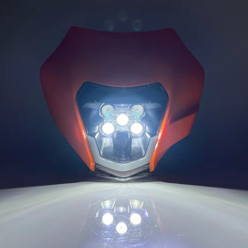 For KTM Motorcycle LED Headlight 2014-2016 XC SX XCW EXC 125-500 Accessories Enduro Motocross Headlamp Assembly Mask Fairing