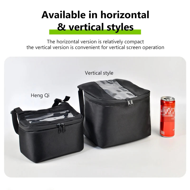 SEAMETAL Motorcycle Storage Bag Waterproof Oxford Cloth Hanging Storage Organizer with Transparent Pocket for Phone Navigation