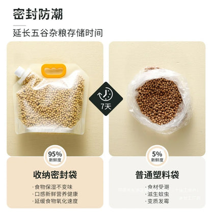 Grain rice bags - Sealed grain storage containers with LIDS for moisture prevention, essential for home use. Kitchen storage, su