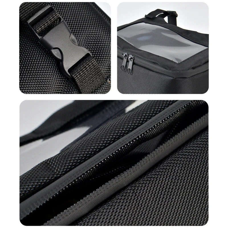 SEAMETAL Motorcycle Storage Bag Waterproof Oxford Cloth Hanging Storage Organizer with Transparent Pocket for Phone Navigation