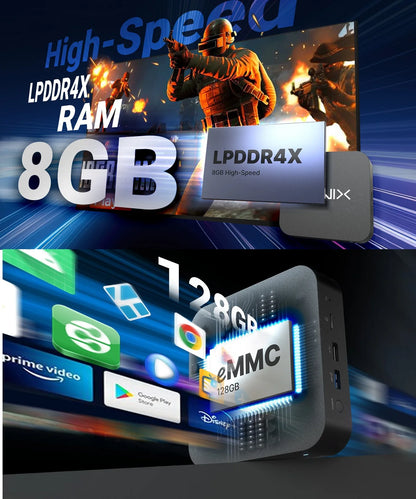 MINIX U8K Android TV box Streaming Media Player A3,live sports, Dolby Vision-Atmos, AI picture  enhancer, Google ,8K ITPV player