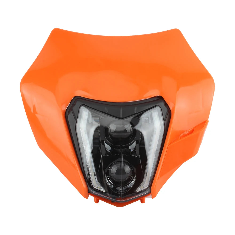 For KTM Motorcycle LED Headlight 2014-2016 XC SX XCW EXC 125-500 Accessories Enduro Motocross Headlamp Assembly Mask Fairing