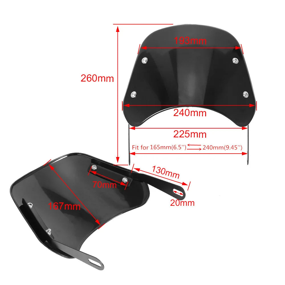 For FB Mondial Hipster HPS 125  300 Motorcycle Accessories Windshield Wind Deflector Windscreen Fairing Guard Dust Cover