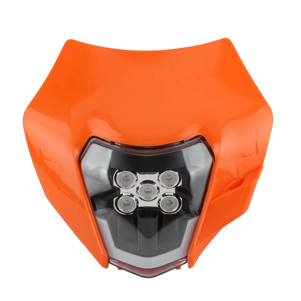 For KTM Motorcycle LED Headlight 2008-2016 XC SX XCW EXC 125-500 Accessories Enduro Motocross Headlamp Assembly Mask Fairing