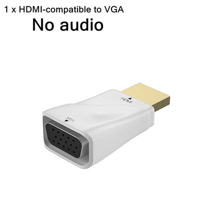 Male to Female HDMI-compatible to VGA Adapter HD 1080P Audio Cable Converter For PC Laptop TV Box Computer Display Projector