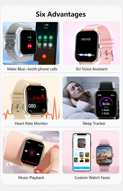 1.83'' Sports Smart Watch Fitness Clock Health Monitor Waterproof Smartwatch Wireless Call Watches for Men Women IOS Xiaomi 2025