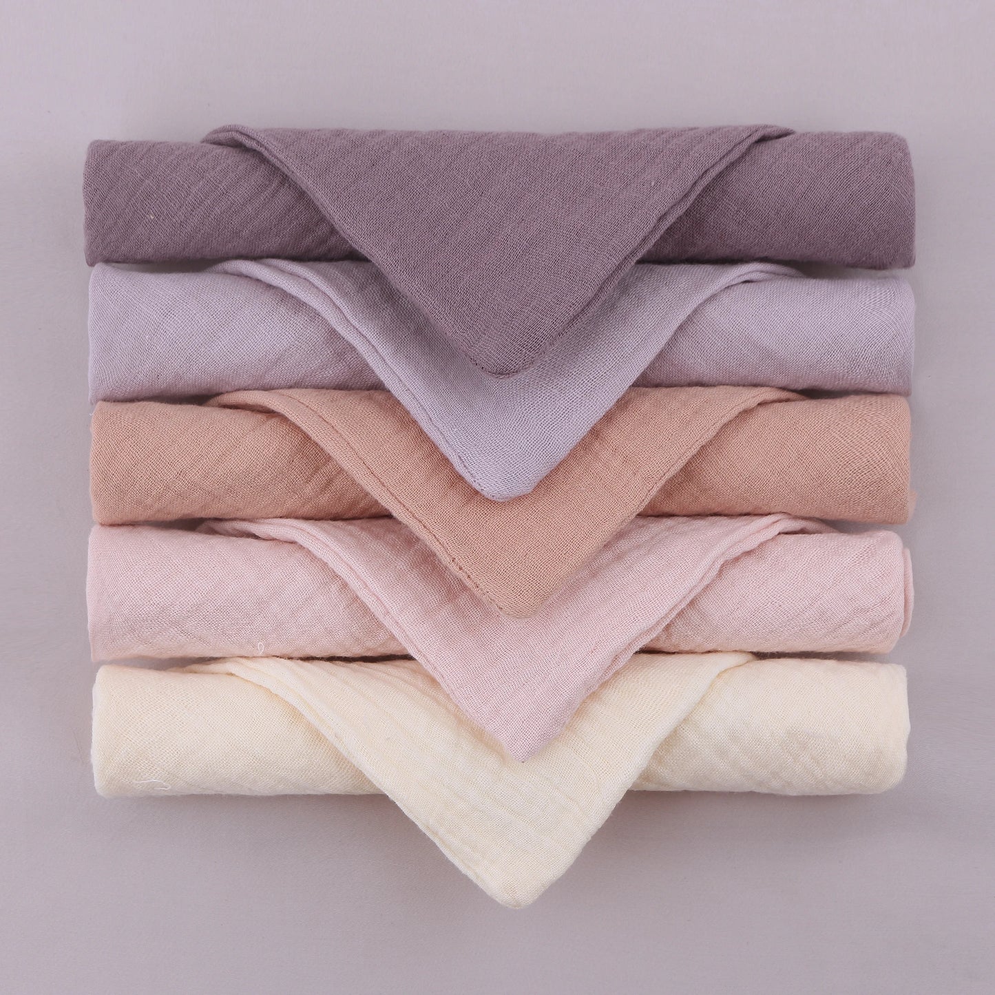 5PCS  Pure Color Baby Handkerchief Soft Saliva Towel Absorbent Baby Burp Cloth Bibs Kids Wipe Cloth Newborn Washcloth Products