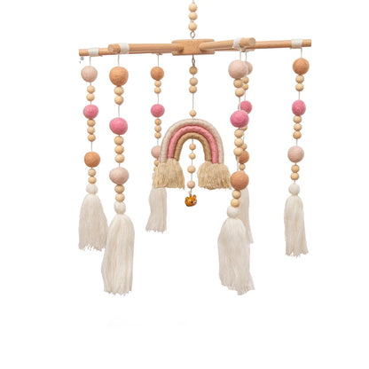 Baby Wooden Rattles Bed Bell Soft Felt Cartoon Elephant Cloudy Star Hanging Bed Bell Mobile Crib Montessori Education Toys