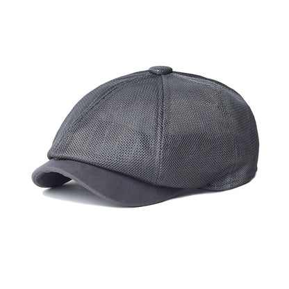 Summer Mesh Newsboy caps Breathable Casual Outdoor Retro Beret Hats Octagonal hat Fashion Solid Flat Caps