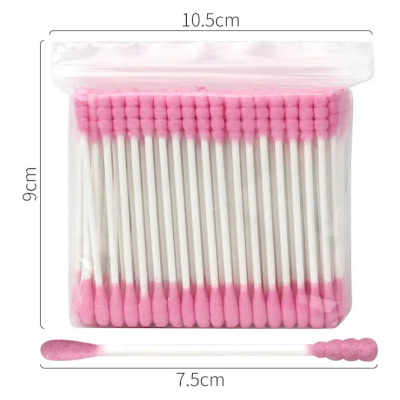 100pcs Double Head Cotton Swab Wood Sticks Disposable Buds Cotton For Beauty Makeup Nose Ears Cleaning Health Care Tools