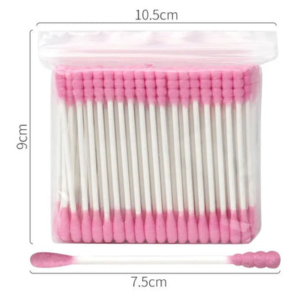 100pcs Double Head Cotton Swab Wood Sticks Disposable Buds Cotton For Beauty Makeup Nose Ears Cleaning Health Care Tools