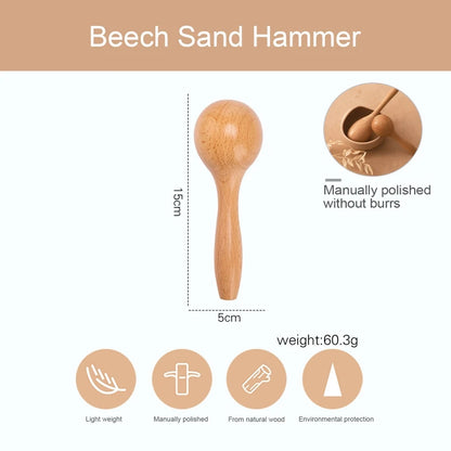 1pc Baby Wooden Rettle Toys Beech Sand Hammer Musical Toy Instrument Sound Early Educational Funny Toys For Children Kids Gift